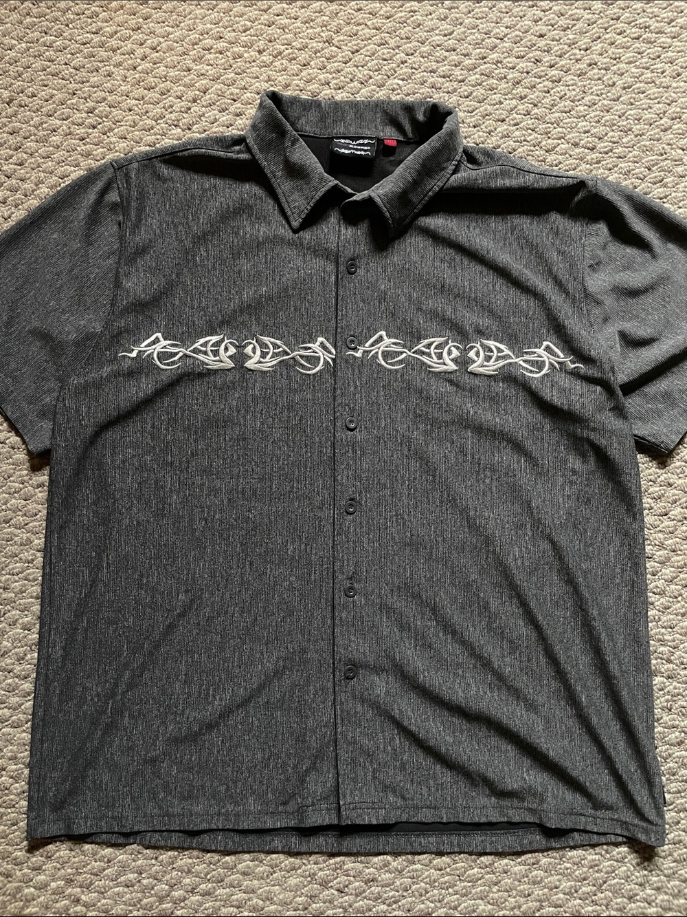 Vintage Y2K button down short sleeve polyester shirt